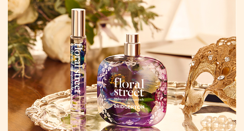 Floral Street's Bridgerton fragrance—Enchanted Masquerade.